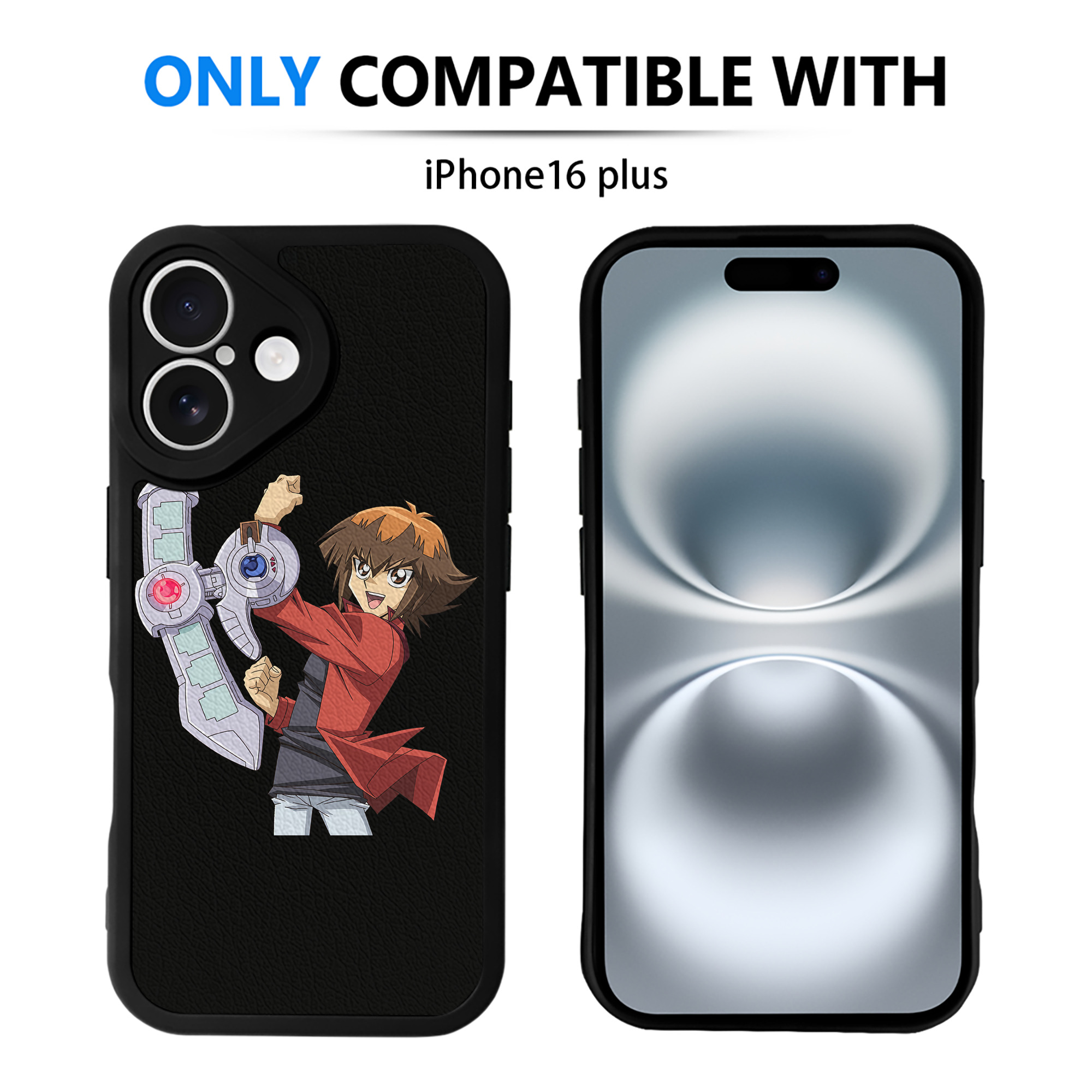 （画像用） 遊☆戯☆王 Yu-Gi-Oh! 【iPhone 16シリーズ対応】シリコンスマホケース（レザー調） 材質：シリコン